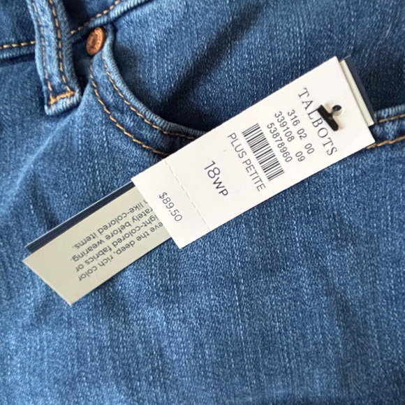 Talbots Blue Denim Capris with Contrast Stitching - Picture 3 of 6